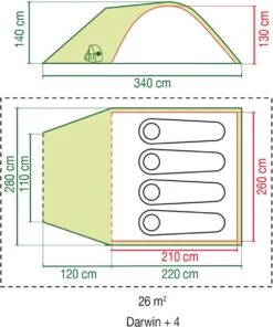 Coleman Darwin 4 Plus Koepeltent - 4-Persoons - Groen 21 Coleman Darwin 4 Plus Koepeltent - 4-Persoons - Groen -Buitenkampeer Winkel 1003x1200
