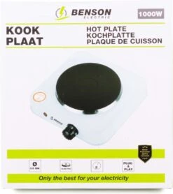 Benson Kookplaat - Enkel - Wit - 1000W -Buitenkampeer Winkel 1067x1200 1