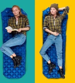 TRVLMORE Slaapmat - Zelfopblazend - 1 Persoons - Ingebouwde Pomp En Kussen - Blauw -Buitenkampeer Winkel 1076x1200