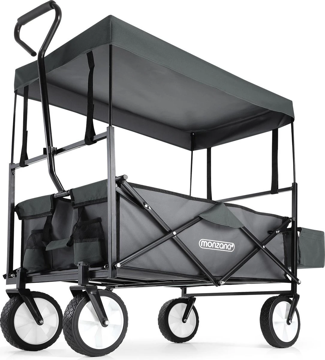 Monzana Bolderkar Opvouwbaar - 100 Liter - Met Afneembaar Dak Grijs 1 Monzana Bolderkar Opvouwbaar - 100 Liter - Met Afneembaar Dak Grijs