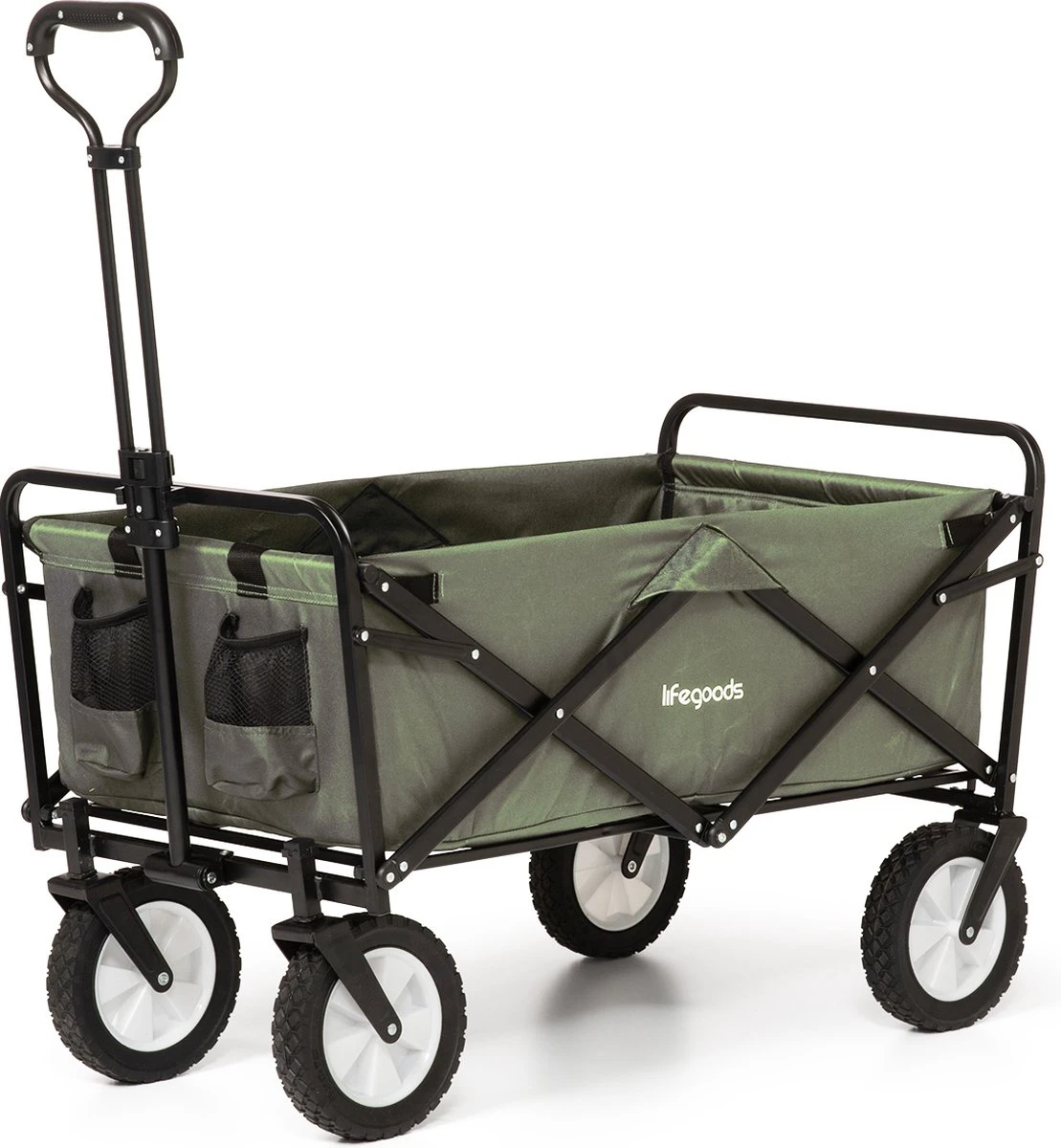 LifeGoods Bolderkar - Opvouwbaar - Draaibare Wielen - 2 Standen - 70KG Draagkracht - Groen 1 LifeGoods Bolderkar - Opvouwbaar - Draaibare Wielen - 2 Standen - 70KG Draagkracht - Groen