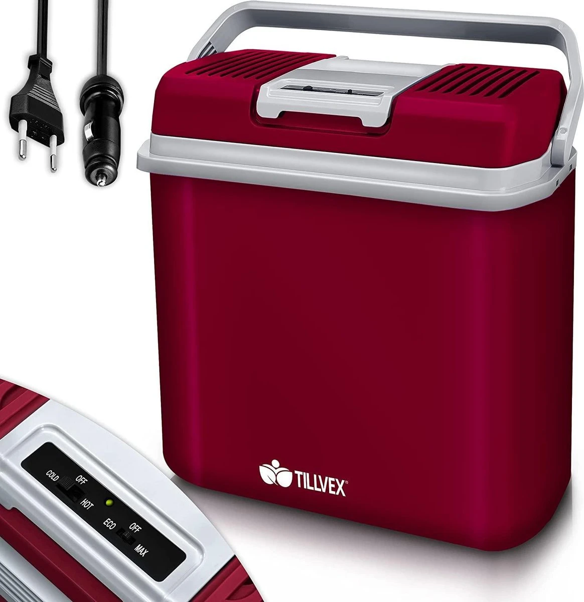Tillvex- Koelbox, Coolbox, 24 Liter, Rood 1 Tillvex- Koelbox, Coolbox, 24 Liter, Rood
