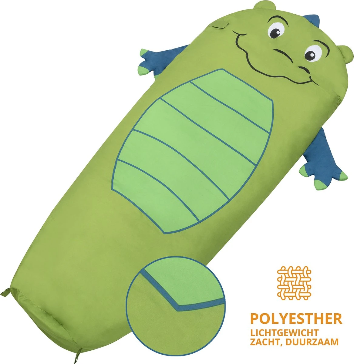 Dutch Mountains Kinderslaapzak Nijlpaard - 170 X 70cm Polyester - Zacht Lichtgewicht – Opberghoes 2 Dutch Mountains Kinderslaapzak Nijlpaard - 170 X 70cm Polyester - Zacht Lichtgewicht – Opberghoes - Afbeelding 2