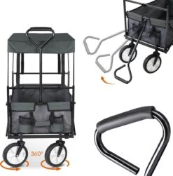 Monzana Bolderkar Opvouwbaar - 100 Liter - Met Afneembaar Dak Grijs 22 Monzana Bolderkar Opvouwbaar - 100 Liter - Met Afneembaar Dak Grijs -Buitenkampeer Winkel 1180x1200 5