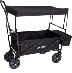 AREBOS Handwagen Vouwbare Dak Handwagen Vouwbare Trolley Uitrustingswagen Zwart -Buitenkampeer Winkel 1183x1200 5