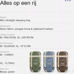 Naturehike® Slaapzak - Lichtgewicht - 190*75cm - Compact - Waterdicht - 3 Seizoenen Slaapzak Lente, Zomer & Herfst - Outdoor - Slaapzakken Volwassen & Kinderen 21 Naturehike® Slaapzak - Lichtgewicht - 190*75cm - Compact - Waterdicht - 3 Seizoenen Slaapzak Lente, Zomer & Herfst - Outdoor - Slaapzakken Volwassen & Kinderen -Buitenkampeer Winkel 1190x1200 4