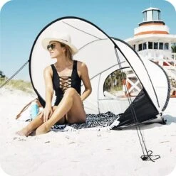 Deryan Luxe Pop Up Strandtent XXL - Anti-UV 50+ - Cream -Buitenkampeer Winkel 1197x1200