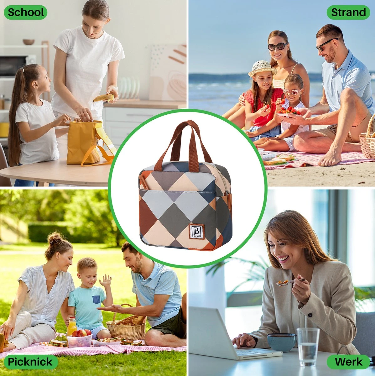 Brisby 4 Laags Geïsoleerde Koeltas - Lunchtas 4 Liter - Blok 4 Brisby 4 Laags Geïsoleerde Koeltas - Lunchtas 4 Liter - Blok - Afbeelding 4