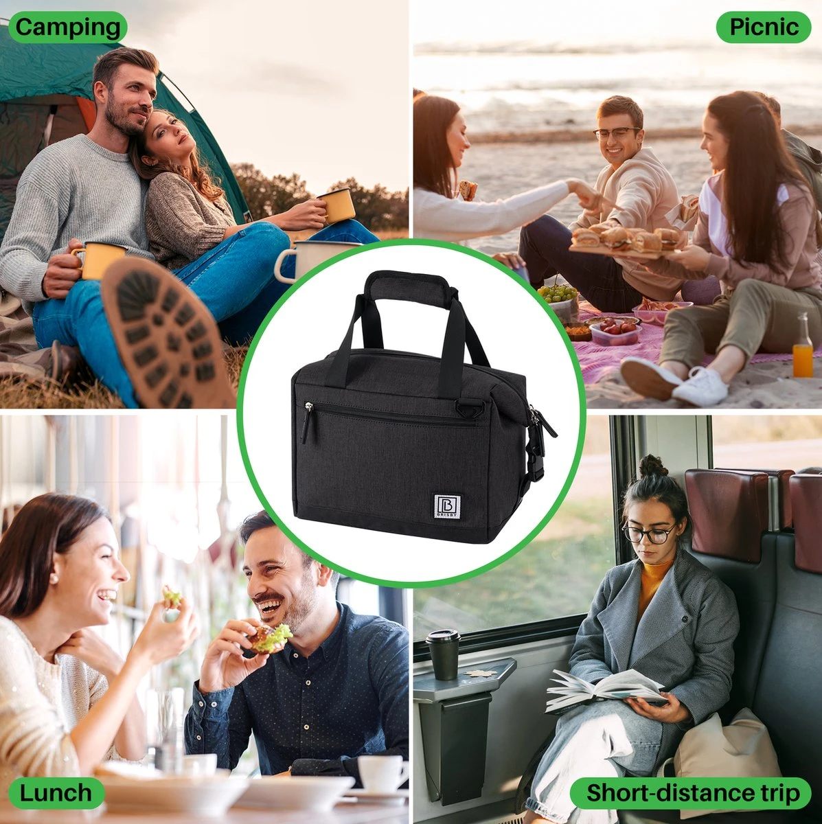 Brisby 4 Laags Geïsoleerde Koeltas - Lunchtas 12 Liter - Extra Ruimte Uitvouwbaar- Zwart 4 Brisby 4 Laags Geïsoleerde Koeltas - Lunchtas 12 Liter - Extra Ruimte Uitvouwbaar- Zwart - Afbeelding 4