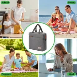 Brisby 4 Laags Geïsoleerde Koeltas - Lunchtas 7 Liter - Donkergrijs -Buitenkampeer Winkel 1197x1200 44