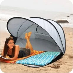 Deryan Luxe Pop Up Strandtent XXL - Anti-UV 50+ - Zilver -Buitenkampeer Winkel 1198x1200 1