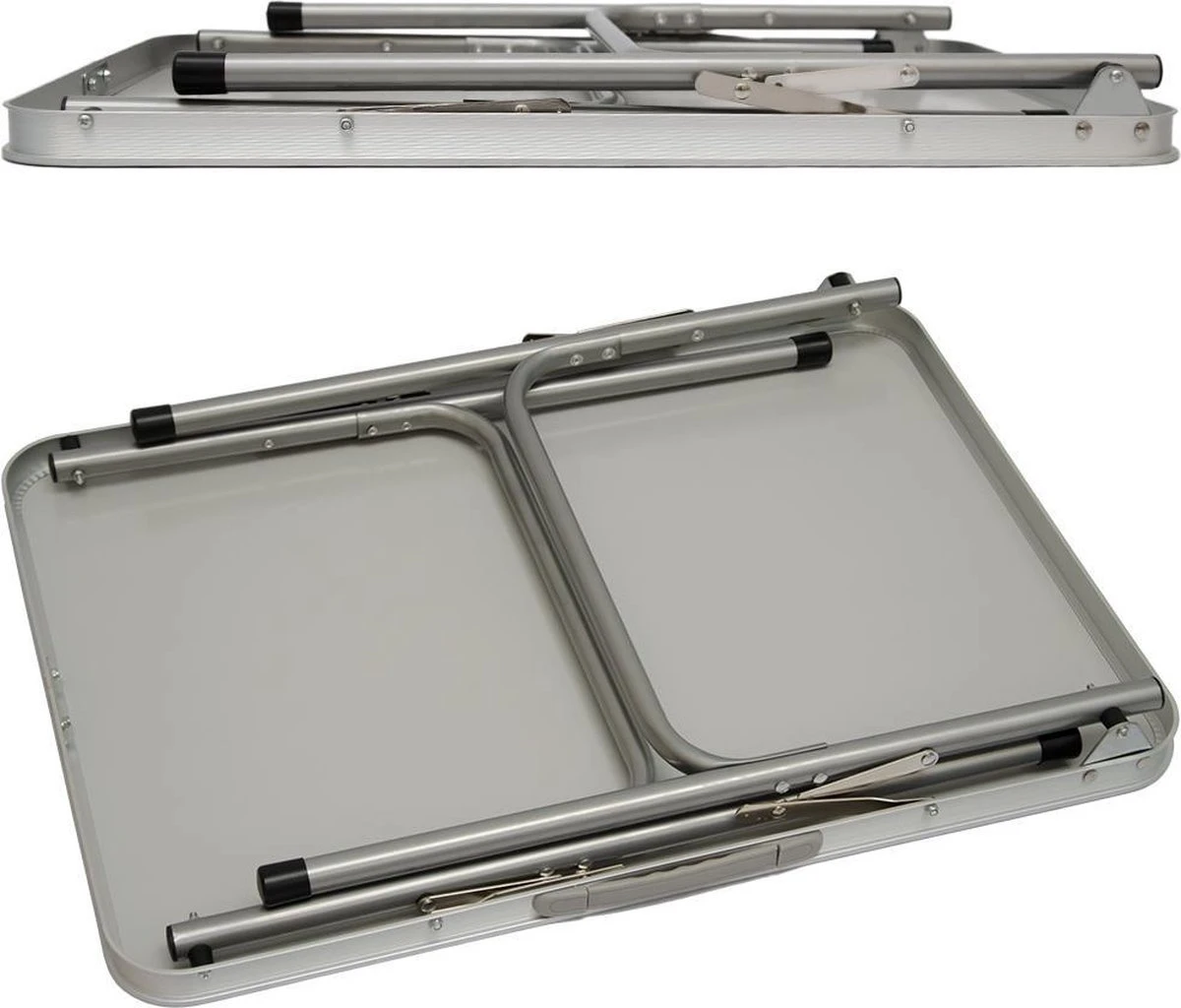 Alu Campingtafel 70x55cm - Inklapbbar Kampeertafel - Picknicktafel Licht Vouwtafel Klaptafel Grijs 5 Alu Campingtafel 70x55cm - Inklapbbar Kampeertafel - Picknicktafel Licht Vouwtafel Klaptafel Grijs - Afbeelding 5