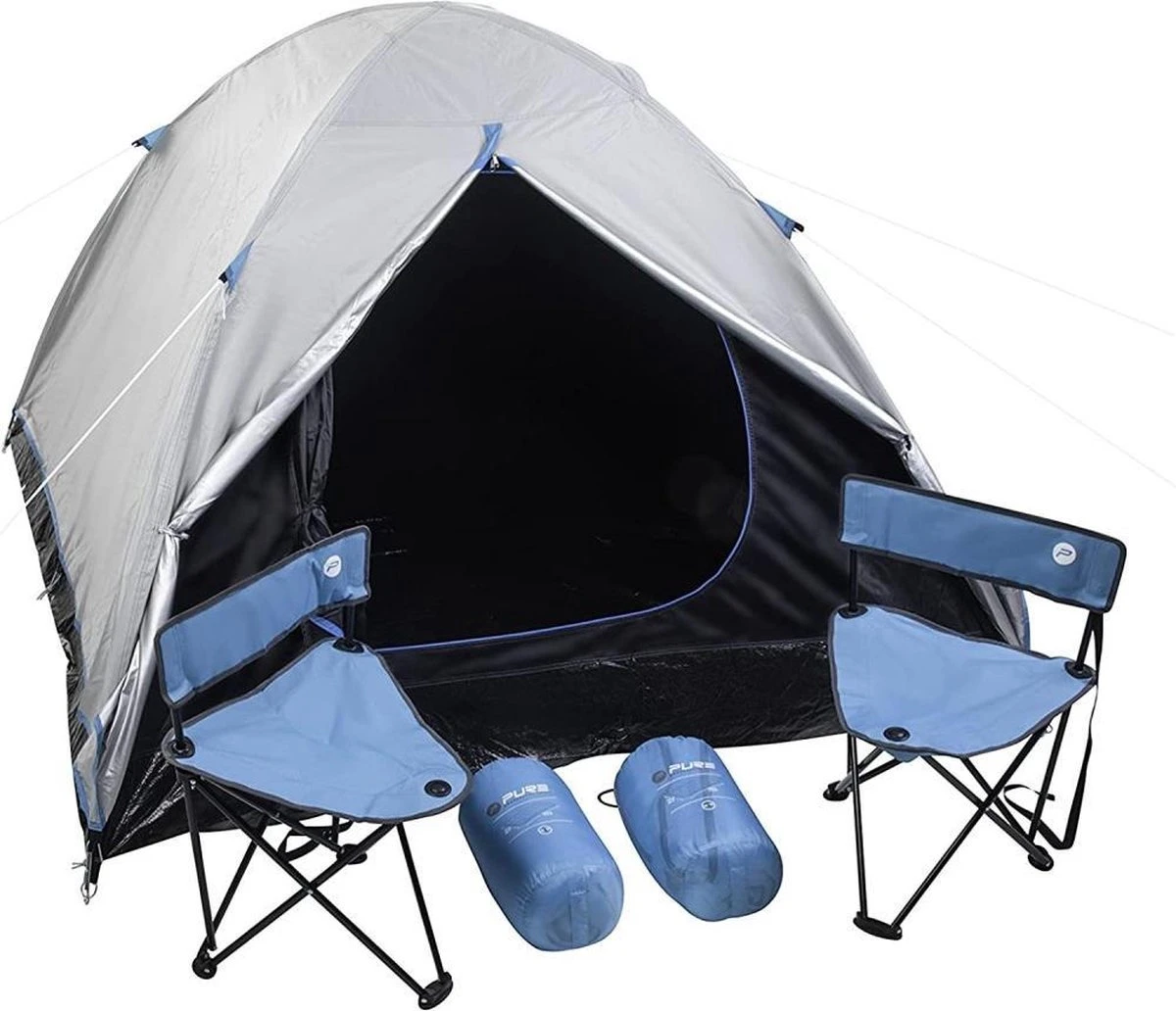 MaxxSport Camping Set - 2 Persoons - Tent + Slaapzakken + Campingstoelen - 200x190x120cm 4 MaxxSport Camping Set - 2 Persoons - Tent + Slaapzakken + Campingstoelen - 200x190x120cm - Afbeelding 4