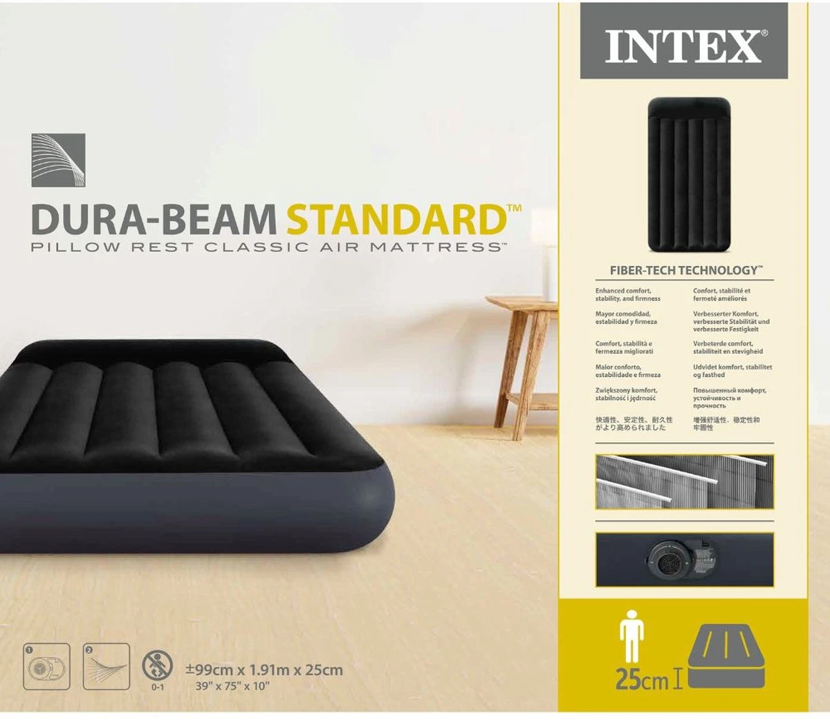Intex Pillow Rest Classic Twin Luchtbed - 1-persoons - 99x191x25cm 5 Intex Pillow Rest Classic Twin Luchtbed - 1-persoons - 99x191x25cm - Afbeelding 5