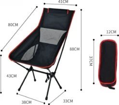 Lopoleis® Campingstoel – Campingstoel Opvouwbaar – Visstoel – Vouwstoel – Strandstoel – Inklapbaar – Lichtgewicht – Outdoor Stoel - Hoge Rugleuning -Buitenkampeer Winkel 1200x1053 3