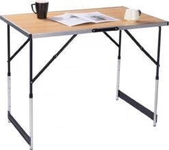 Kamyra® Campingtafel Inklapbaar - Kampeertafel, Partytafel - Opvouwbaar, Lichtgewicht & In Hoogte Verstelbaar - Aluminium/Hout -Buitenkampeer Winkel 1200x1066 3