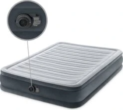 Intex Luchtbed - Twijfelaar - 137 X 191 X 33 Cm - Grijs - Met Ingebouwde Pomp, Hoeslaken Antraciet En Reparatieset -Buitenkampeer Winkel 1200x1073