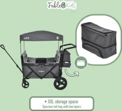 FableKids LEO X4Plus Opvouwbare Wagen Met Dak Fossil Grey -Buitenkampeer Winkel 1200x1089 2
