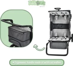 FableKids LEO X4Plus Opvouwbare Wagen Met Dak Fossil Grey -Buitenkampeer Winkel 1200x1091 1