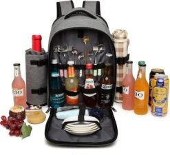 Kono Koeltas - Koelrugzak - Picknick - Picknicktas Met Flessenhouder - Koelrugtas Met Picknickkleed - Grijs (E6915 GY) 10 Kono Koeltas - Koelrugzak - Picknick - Picknicktas Met Flessenhouder - Koelrugtas Met Picknickkleed - Grijs (E6915 GY) -Buitenkampeer Winkel 1200x1094 11