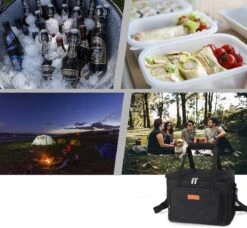 Lunchtas - Koeltas Voor Dames En Heren - Cool Bag - 4 Laags Geïsoleerde Koeltas - Kleine Cooler - Lunch Box - Lunchtas 15 Liter- Zwart -Buitenkampeer Winkel 1200x1107 6