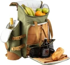 Cabinmax Koeltas - Koelrugzak - Picknick - Picknicktas Met Flessenhouder - Koelrugtas 24L - Olive Green -Buitenkampeer Winkel 1200x1110 3