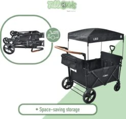 FableKids LEO X4Lite Opvouwbare Handkar Met Dak Onyx Zwart -Buitenkampeer Winkel 1200x1131 3