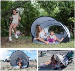Deryan Luxe Pop Up Strandtent XXL - Anti-UV 50+ - Zilver -Buitenkampeer Winkel 1200x1137 1