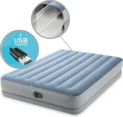 Intex Mid-Rise Comfort - Luchtbed - 2-Persoons - 152x203x36 Cm (BxLxH) - Blauw/Grijs - Met FastFill USB Pomp -Buitenkampeer Winkel 1200x1139 3