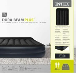 Intex Luchtbed - 2-Persoons - 152 X 203 X 42 Cm - Blauw - Met Pomp + Hoeslaken Wit + Reparatieset -Buitenkampeer Winkel 1200x1150 2