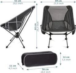 Smartpeas Camping Stoel Van Stevig 600D Polyester En Aluminium - Lichtgewicht En Opvouwbaar - Camping Gadget Inclusief Zijzakken +Plus: Strandmat & Draagtas -Buitenkampeer Winkel 1200x1150 7