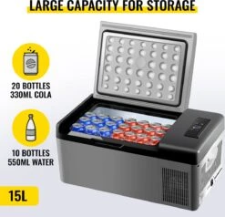 VEVOR - Coolbox - Koelbox 15L - Elektrische Coolbox - Draagbare Mini Koelkast - Draagbare Auto Vriezer 12/24Volt -Buitenkampeer Winkel 1200x1155 17