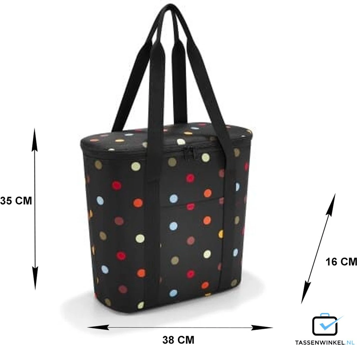 Reisenthel Thermoshopper Koeltas - 15L - Dots Zwart 9 Reisenthel Thermoshopper Koeltas - 15L - Dots Zwart - Afbeelding 9