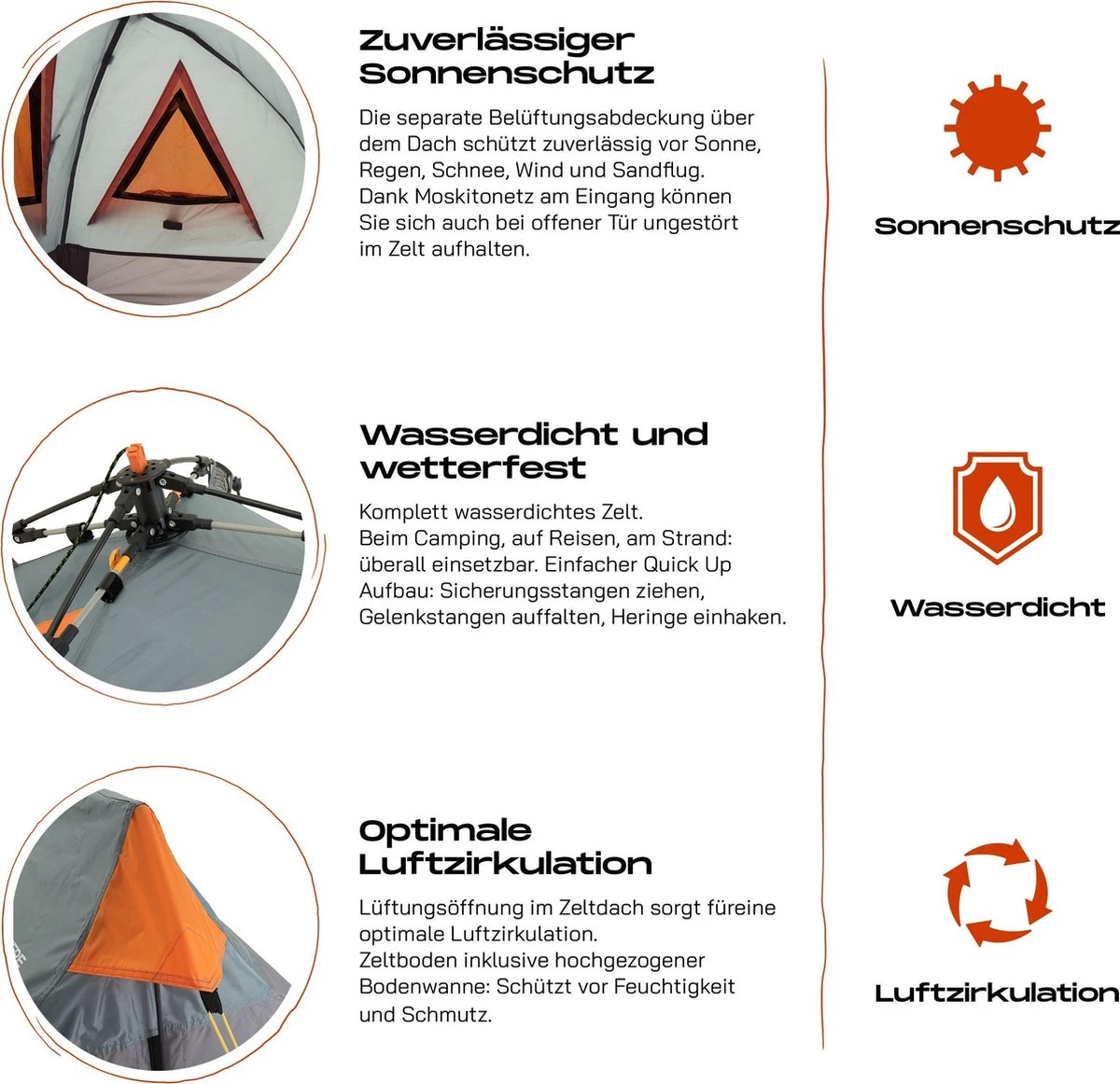 Where Tomorrow Solo Tent Pop Up 225X100X57 Cm - Grijs - 1 Persoons 5 Where Tomorrow Solo Tent Pop Up 225X100X57 Cm - Grijs - 1 Persoons - Afbeelding 5
