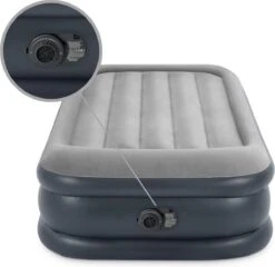 Intex Luchtbed - 1-Persoons - 99 X 191 X 42 Cm - Grijs - Met Pomp, Hoeslaken Zwart En Reparatieset -Buitenkampeer Winkel 1200x1166 6