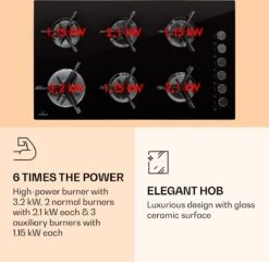 Trifecta 6 Gaskookplaat 6-pits Grote, Normale En Extra Glaskeramische Branders -Buitenkampeer Winkel 1200x1167 8