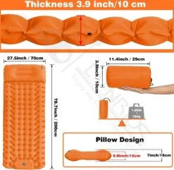 LVNRIDS Isomat, Zelfopblazend, Ultralicht, Luchtmatras, Camping, Zelfopblaasbaar, Opblaasbaar Matras, 3,9 Inch Dik, Met Voetperspomp En Kussen, Voor Camping, Reizen, Outdoor, Wandelen, Strand, Oranje 15 LVNRIDS Isomat, Zelfopblazend, Ultralicht, Luchtmatras, Camping, Zelfopblaasbaar, Opblaasbaar Matras, 3,9 Inch Dik, Met Voetperspomp En Kussen, Voor Camping, Reizen, Outdoor, Wandelen, Strand, Oranje -Buitenkampeer Winkel 1200x1171 9