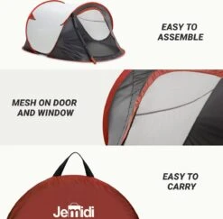 JEMIDI Tweepersoons Pop-up Tent - Opgooitent, Werptent Voor 2 Personen - Ideaal Als Festivaltent Of Kampeertent - Verschillende Kleuren -Buitenkampeer Winkel 1200x1179