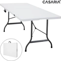 Casaria Tuintafel Opvouwbaar – Met Draaggreep 220x70 Cm – Wit -Buitenkampeer Winkel 1200x1187 6