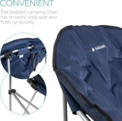 Navaris Klapstoel Met Draagtas - Campingstoel - Draagbare Stoel Voor Kamperen, Festivals En Vissen - Strandstoel - Inklapbaar - Donkerblauw -Buitenkampeer Winkel 1200x1188 1