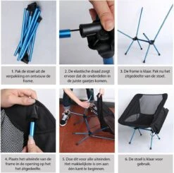 Lopoleis® Campingstoel – Campingstoel Opvouwbaar – Visstoel – Vouwstoel – Strandstoel – Inklapbaar – Lichtgewicht – Outdoor Stoel - Hoge Rugleuning -Buitenkampeer Winkel 1200x1190 12