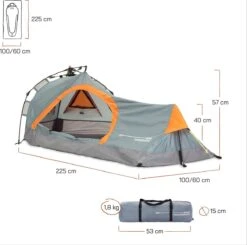 Where Tomorrow Solo Tent Pop Up 225X100X57 Cm - Grijs - 1 Persoons 11 Where Tomorrow Solo Tent Pop Up 225X100X57 Cm - Grijs - 1 Persoons -Buitenkampeer Winkel 1200x1190