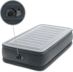 Intex Luchtbed - 1-Persoons - 99 X 191 X 46 Cm - Grijs - Met Ingebouwde Pomp, Hoeslaken Antraciet En Reparatieset -Buitenkampeer Winkel 1200x1190 7
