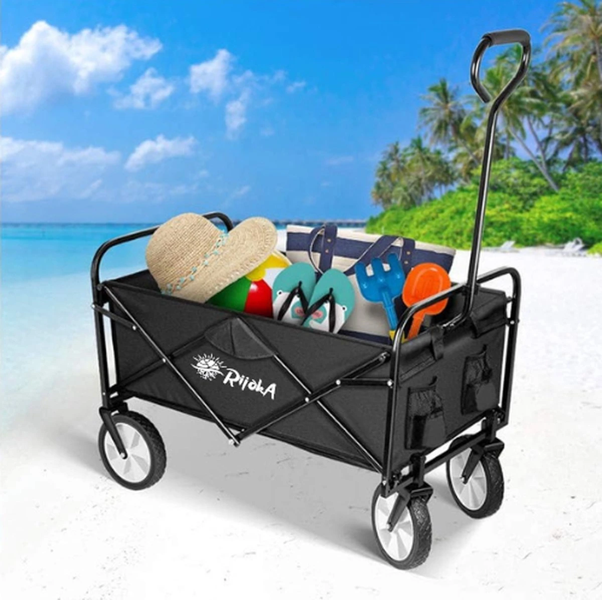 Rijoka Opvouwbare Bolderkar/Bolderwagen | Zwart 8 Rijoka Opvouwbare Bolderkar/Bolderwagen | Zwart - Afbeelding 8