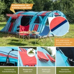 Skandika Gotland Tunneltent Voor 6 Personen, Grote Familietent In Racing-design, Ingenaaide Tentbodem, Waterdicht, 5000 Mm Waterkolom, Slaapcabine Met Scheidingswand, Muggennet (let Op, Komt Met Kleurfouten) -Buitenkampeer Winkel 1200x1200 106