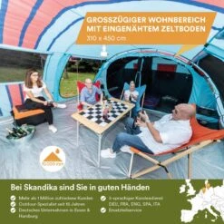 Skandika Gotland Tunneltent Voor 6 Personen, Grote Familietent In Racing-design, Ingenaaide Tentbodem, Waterdicht, 5000 Mm Waterkolom, Slaapcabine Met Scheidingswand, Muggennet (let Op, Komt Met Kleurfouten) -Buitenkampeer Winkel 1200x1200 108