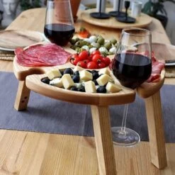 Merkloos Opvouwbare Draagbare Picknicktafel, Outdoor Opvouwbare Lichtgewicht Kampeertafel 30,5 Cm Kleine Houten Wijnpicknicktafel Voor Feest, Strand, Tuin, Camping, Barbecue, Reizen -Buitenkampeer Winkel 1200x1200 1125