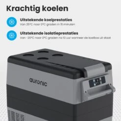 Auronic Elektrische Koelbox - 49.5L - Compressor - 12V En 240V - Grijs -Buitenkampeer Winkel 1200x1200 1329