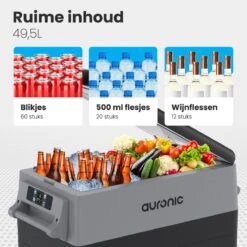 Auronic Elektrische Koelbox - 49.5L - Compressor - 12V En 240V - Grijs -Buitenkampeer Winkel 1200x1200 1332