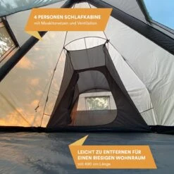 Skandika Tipi Kotona Air Opblaasbare Tent – Opblaasbare Tenten - 4 Persoons Tipi Tent – Tenten - Campingtent – Ingenaaide Tentvloer – Muggengaas – 260 Cm Stahoogte – 490 X 370 X 260 (L X B X H) – Outdoor, Camping, Tuin – Luchttent - Kamperen - Beige -Buitenkampeer Winkel 1200x1200 153